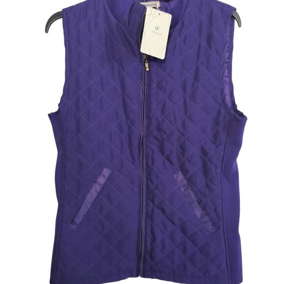 Bienzoe Vest Womens Size Small Slim Purple Zip Quilted Light Weight Stretch NWT - Picture 1 of 9